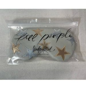 Free People Understated Leather Starry Eyed Travel Star Eye Mask NEW Gray